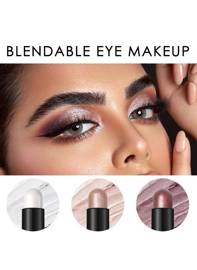 FOCALLURE 3 Pcs 2 in 1 Eyeshadow and Eyeliner Pen, Shimmer Eye Shadow Pencil, High Pigmented Eyeshadow, Highlighter Eye Liner, Multi-Dimensional eyes Look, FA38-11116-123
