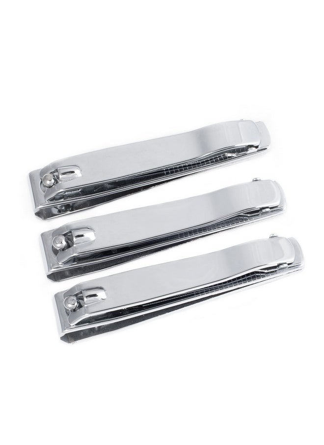 REFINE Straight Cut Toenail Clipper, Deluxe with Swing-Out Attached Metal File - 3 ct