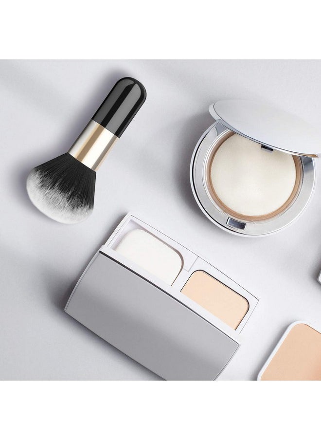 Luxspire Powder Makeup Brush, Flat Kabuki Brush, Single Large Makeup Brush Soft Face Mineral Powder Foundation Brush Blush Brush for Blending Makeup, Black & Gold