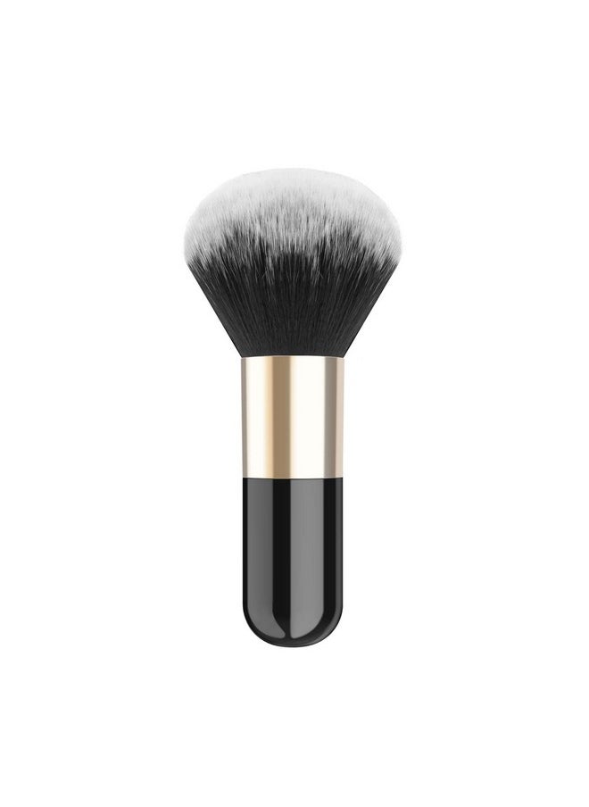 Luxspire Powder Makeup Brush, Flat Kabuki Brush, Single Large Makeup Brush Soft Face Mineral Powder Foundation Brush Blush Brush for Blending Makeup, Black & Gold