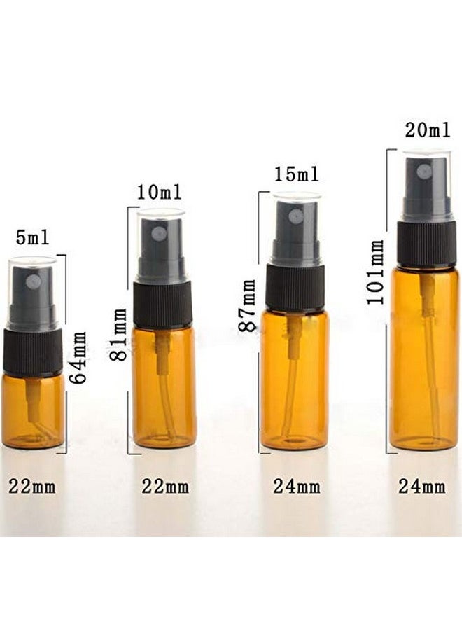 12 PCS 15ML 0.5 OZ Brown Spray Glass Bottles Refillable Washable Mist Sprayer Essential Oil Glass Container Perfume Facial Water Spray Bottle Jar for Travel Outgoing