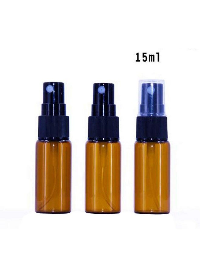 12 PCS 15ML 0.5 OZ Brown Spray Glass Bottles Refillable Washable Mist Sprayer Essential Oil Glass Container Perfume Facial Water Spray Bottle Jar for Travel Outgoing