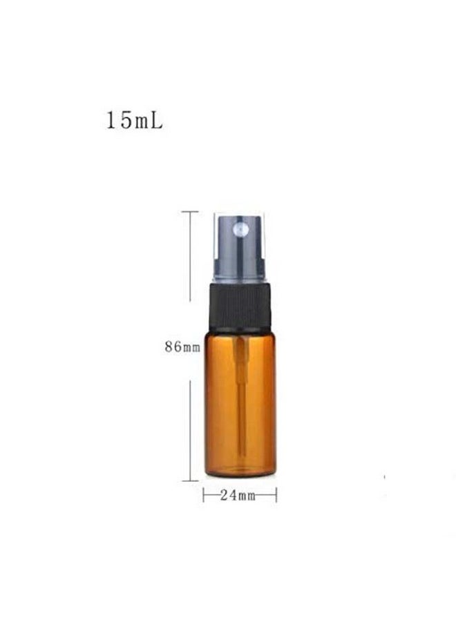 12 PCS 15ML 0.5 OZ Brown Spray Glass Bottles Refillable Washable Mist Sprayer Essential Oil Glass Container Perfume Facial Water Spray Bottle Jar for Travel Outgoing