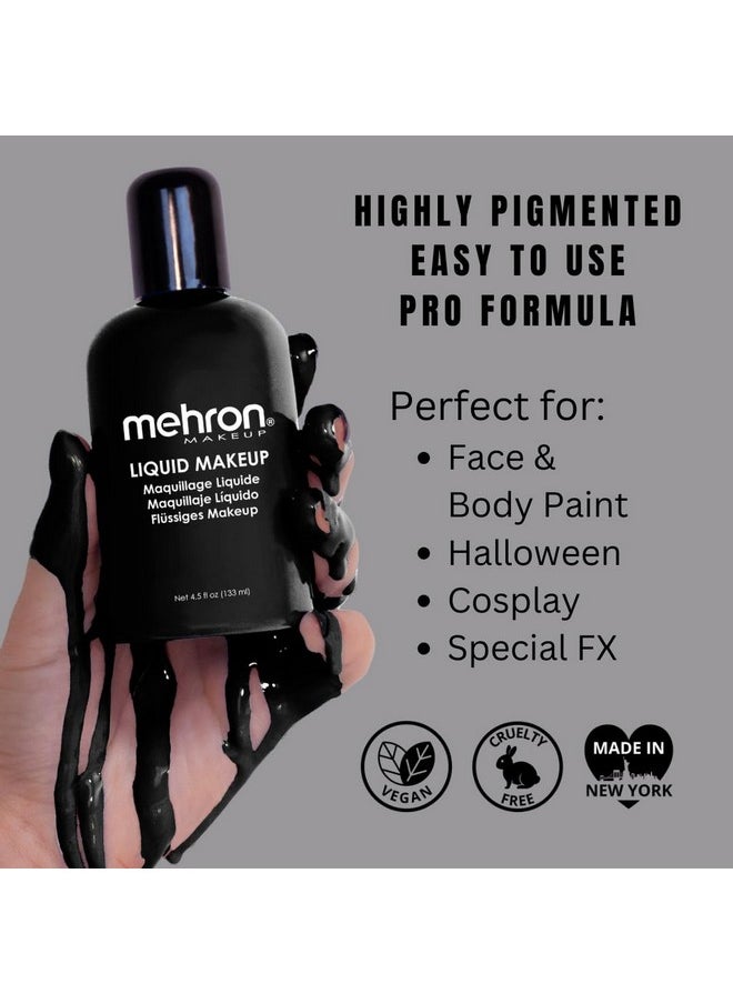 Mehron Makeup Liquid Makeup | Face Paint and Body Paint 4.5 oz (133 ml) (Black)