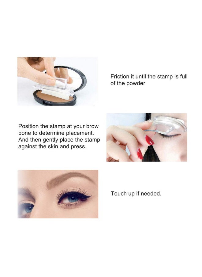 Boobeen Eyebrow Seal Stamp Powder - Waterproof 3 Seconds Eye Make Up Nature Coloring Kit - Creates Natural Looking Brows for Makeup Beginners