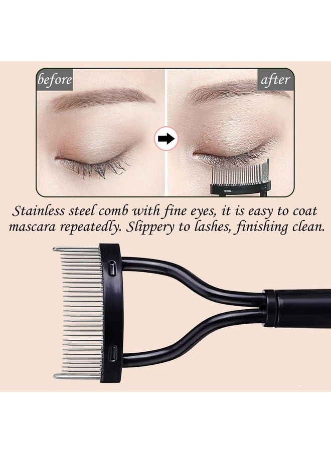 KINGMAS Eyelash Comb Separator, Eye Lash Separator Eyelash Definer Mascara Comb Applicator with Cover - Arc Designed