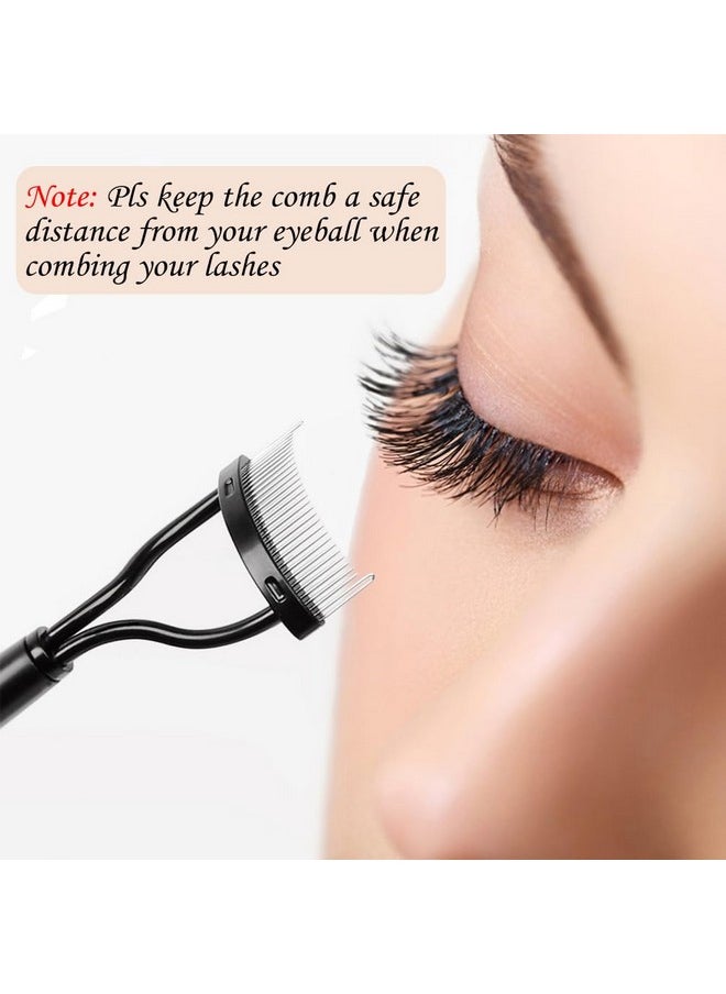 KINGMAS Eyelash Comb Separator, Eye Lash Separator Eyelash Definer Mascara Comb Applicator with Cover - Arc Designed