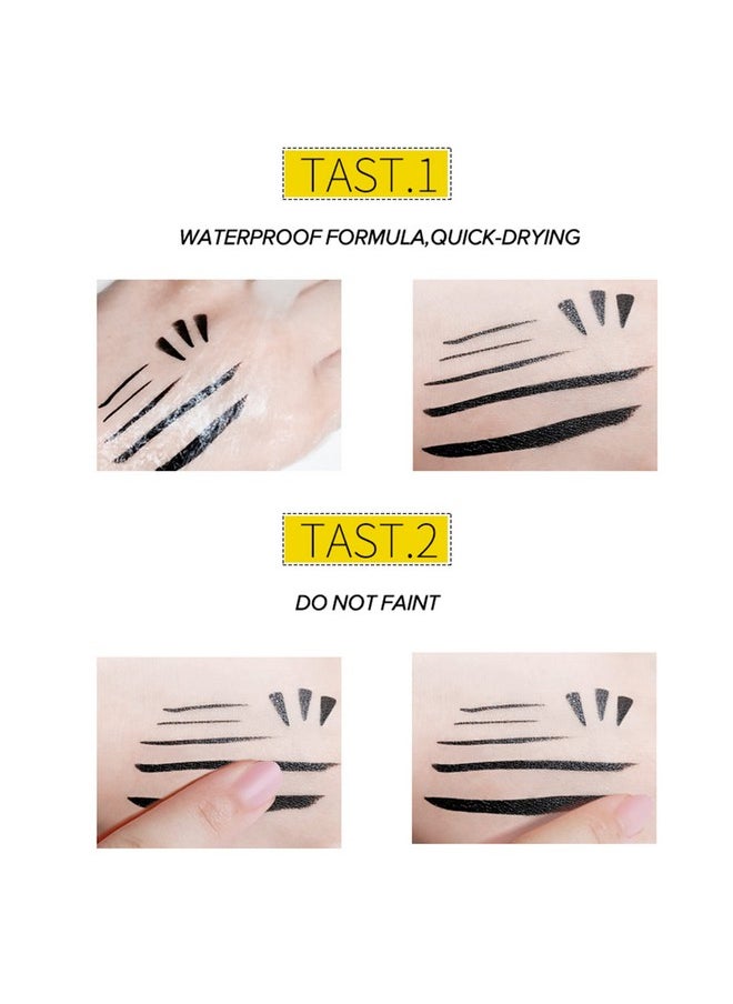 Wismee Mascara Eye Liner Eye Makeup Set Waterproof Liquid Eye Liner Stamp Mascara Black volume and length Eyelash Quick Drying Long Lasting Eye liner Pencil Cosmetic Kit with Sharpener for Women Girls