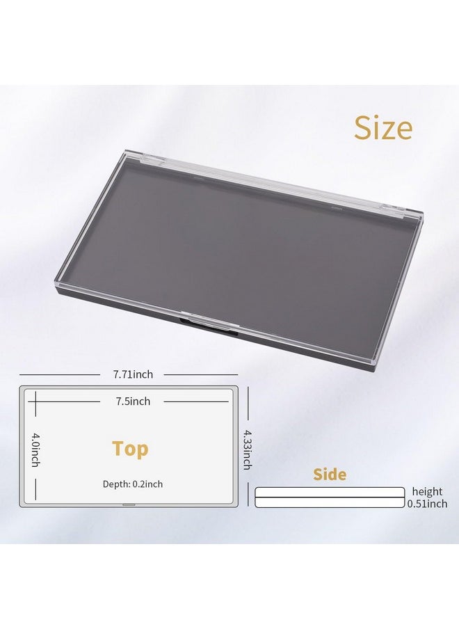AJLTPA Magnetic Makeup Palette with Clear Top, 3Pack Empty Eyeshadow Pan Dispensing Storage Box with 60Pcs Adhesive Metal Stickers for DIY Cosmetics Lipstick Blush Powder-7.71”X4.33”Palette