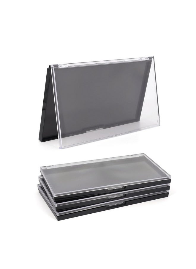 AJLTPA Magnetic Makeup Palette with Clear Top, 3Pack Empty Eyeshadow Pan Dispensing Storage Box with 60Pcs Adhesive Metal Stickers for DIY Cosmetics Lipstick Blush Powder-7.71”X4.33”Palette