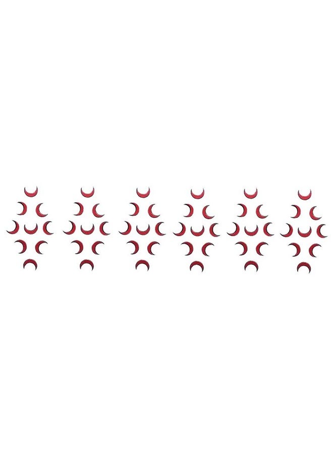 Comet Busters Moon Shaped Maroon Bindi For Women (6mm) (BIN214)