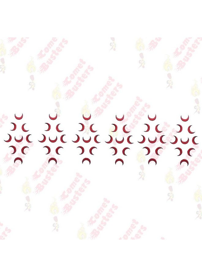 Comet Busters Moon Shaped Maroon Bindi For Women (6mm) (BIN214)