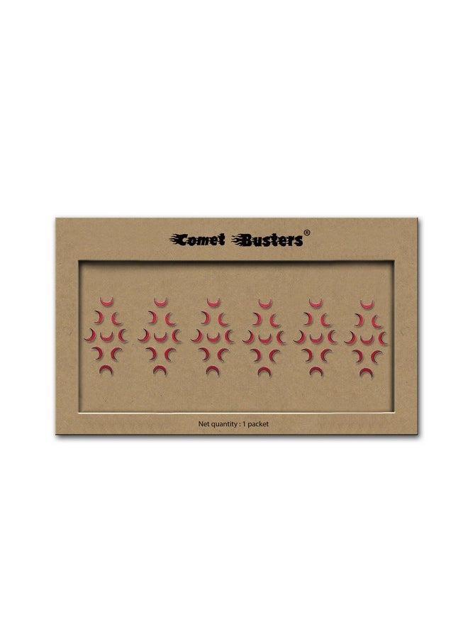 Comet Busters Moon Shaped Maroon Bindi For Women (6mm) (BIN214)
