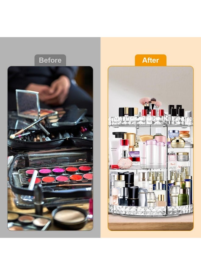 MISERWE Makeup Organizer 360 Degree Rotating 7 Adjustable Layers Large Capacity Cosmetic Organizer Transparent Make Up Organizers and Storage