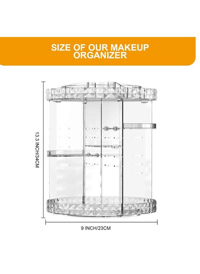 MISERWE Makeup Organizer 360 Degree Rotating 7 Adjustable Layers Large Capacity Cosmetic Organizer Transparent Make Up Organizers and Storage