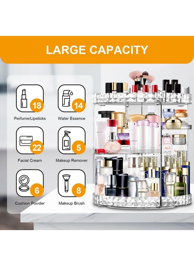 MISERWE Makeup Organizer 360 Degree Rotating 7 Adjustable Layers Large Capacity Cosmetic Organizer Transparent Make Up Organizers and Storage