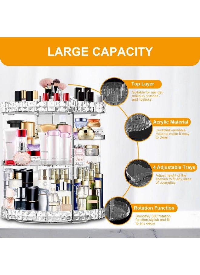 MISERWE Makeup Organizer 360 Degree Rotating 7 Adjustable Layers Large Capacity Cosmetic Organizer Transparent Make Up Organizers and Storage