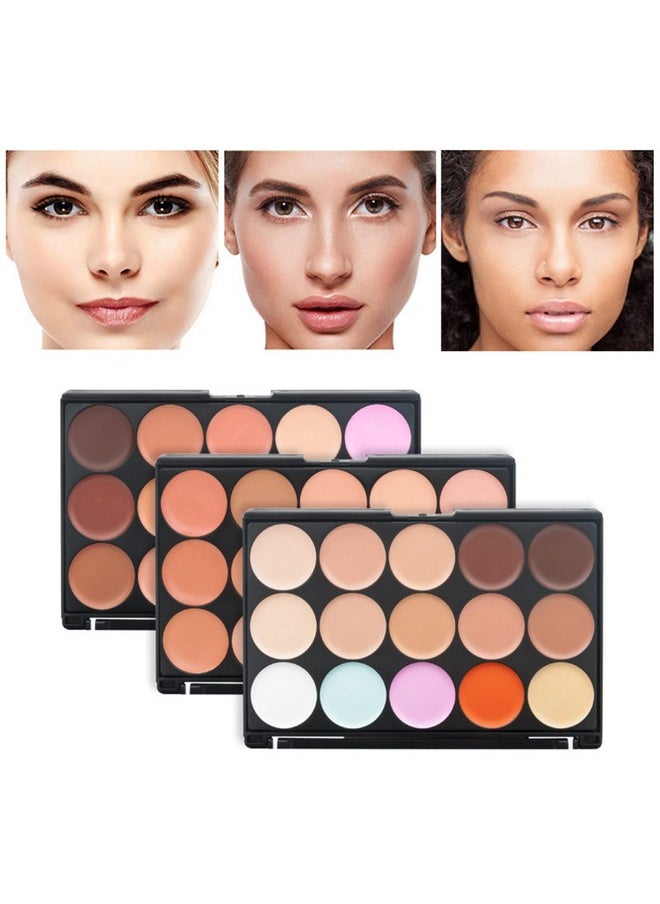 Pure Vie 15 Colors Cosmetics Cream Contour and Highlighting Makeup Kit, Color Correcting Cream Concealer Camouflage Makeup Palette + 11 Pcs Foundation Powder Concealer Eye Shadows Makeup Brushs