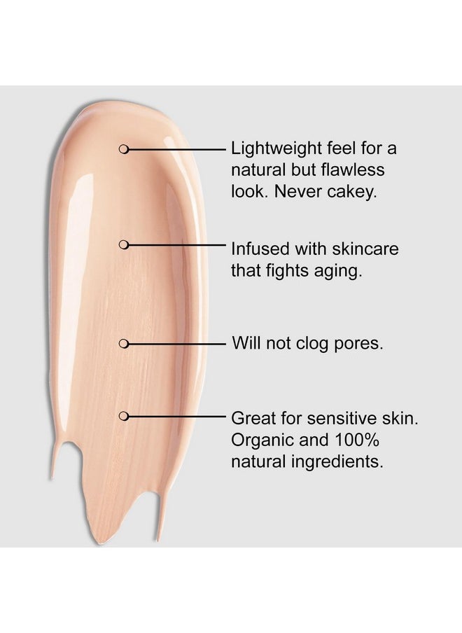 BaeBlu Organic Aloe-Based LUX Liquid Foundation, Natural Vegan Gluten-Free Made in USA, Latte