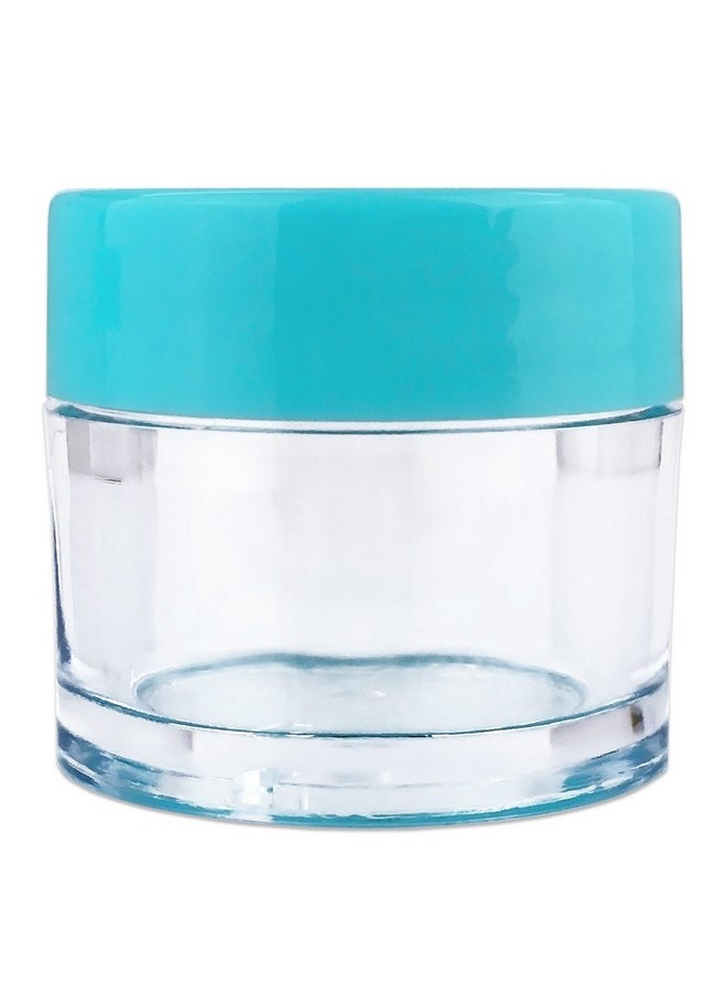 Beauticom® 7 Gram / 7 ML (Quantity: 60 Pieces) Thick Wall Round Leak Proof Clear Acrylic Jars with Teal Lids for Beauty, Cream, Cosmetics, Salves, Scrubs