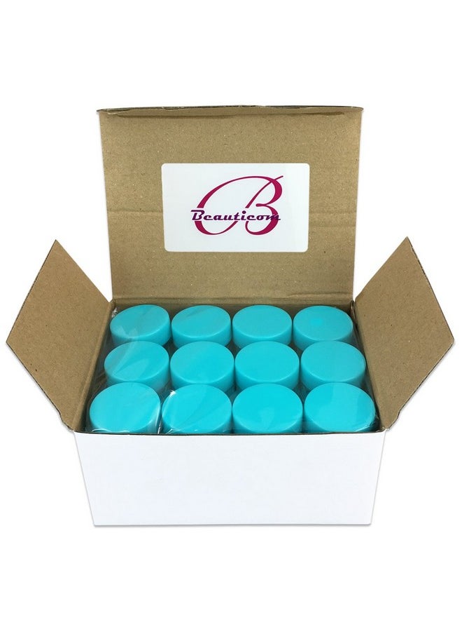 Beauticom® 7 Gram / 7 ML (Quantity: 60 Pieces) Thick Wall Round Leak Proof Clear Acrylic Jars with Teal Lids for Beauty, Cream, Cosmetics, Salves, Scrubs