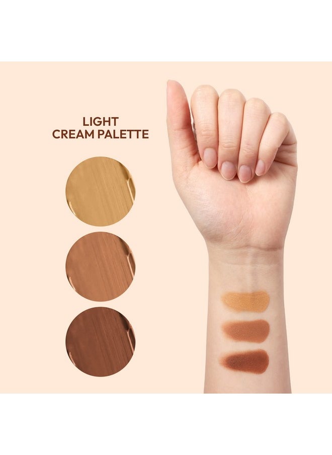 Ruby Kisses Contour Palette 3-in-1 Contour, Conceal, Highlight All-In-One Mini Palette, Long-Lasting, Easy to Blend Cream Contour Palette for Oily and Dry Skin (Medium To Tan)
