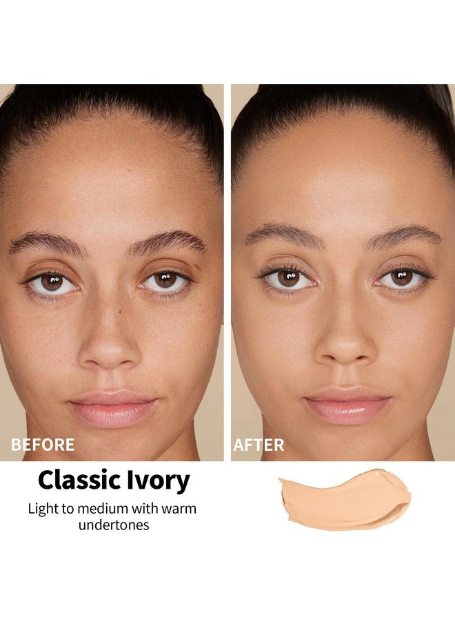 FV 2 Pack Waterproof Foundation, Lightweight & Medium Coverage Foundation with Matte Finish, Oil Control Long Lasting Liquid Foundation Makeup for Oily Normal Skin (Classic Ivory, 1.05 fl.oz)
