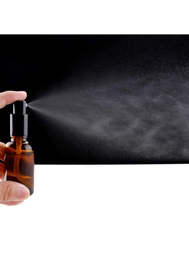 6Pcs 15ml 0.5oz Amber Glass Fine Mist Spray Bottles Refillable Travel Cosmetic Containers Perfume Sample Bottles with Black Sprayers for Essential Oils Cleaning Products Aromatherapy