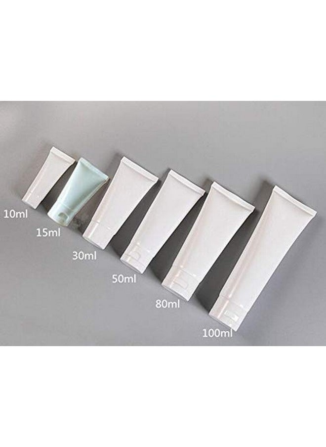 20Pcs 100ml/3.4oz Empty Refillable Plastic Squeeze Cosmetic Soft Tube Bottles with Flip Cap Makeup Travel Sample Packing Storage Toiletries Container Vial for Facial Cleaner Body Lotion