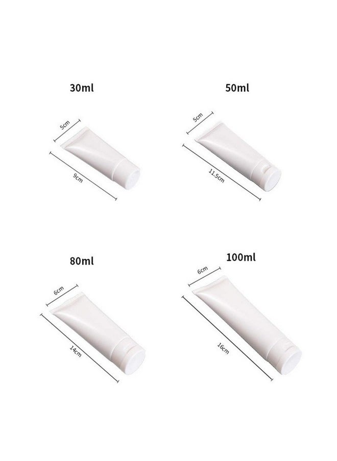 20Pcs 100ml/3.4oz Empty Refillable Plastic Squeeze Cosmetic Soft Tube Bottles with Flip Cap Makeup Travel Sample Packing Storage Toiletries Container Vial for Facial Cleaner Body Lotion