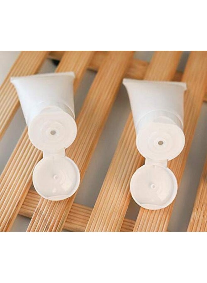 20Pcs 100ml/3.4oz Empty Refillable Plastic Squeeze Cosmetic Soft Tube Bottles with Flip Cap Makeup Travel Sample Packing Storage Toiletries Container Vial for Facial Cleaner Body Lotion