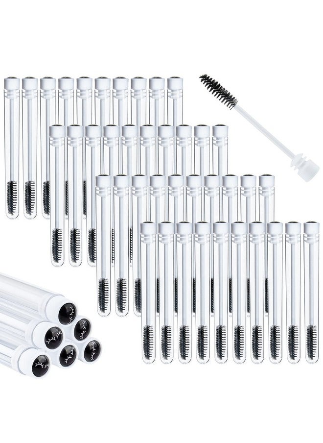 TUZAZO 80 Pieces Mascara Wand Tube Set 40 Diamond Empty Eyelash Brush Tubes Spoolies 40 Mascara Wand Lash Extension Brushes Applicators Makeup Tools (Black Lash Style)