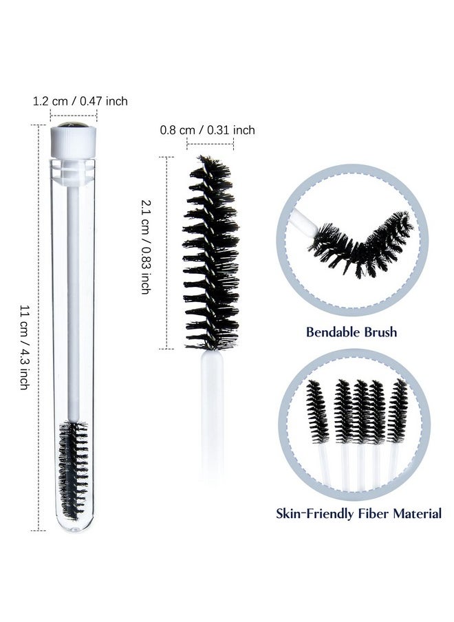 TUZAZO 80 Pieces Mascara Wand Tube Set 40 Diamond Empty Eyelash Brush Tubes Spoolies 40 Mascara Wand Lash Extension Brushes Applicators Makeup Tools (Black Lash Style)