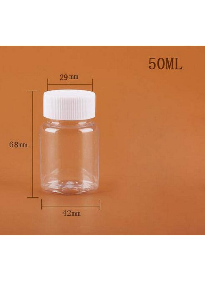 12 PCS 50 ML 1.7 OZ Plastic Plastic Clear Bottles Empty Container with White Screw Cap Solid Powder Case Refillable Storage Holder Sample Jar for Dispense Different Items
