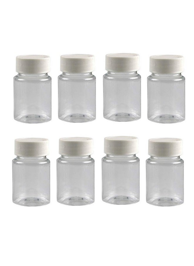 12 PCS 50 ML 1.7 OZ Plastic Plastic Clear Bottles Empty Container with White Screw Cap Solid Powder Case Refillable Storage Holder Sample Jar for Dispense Different Items