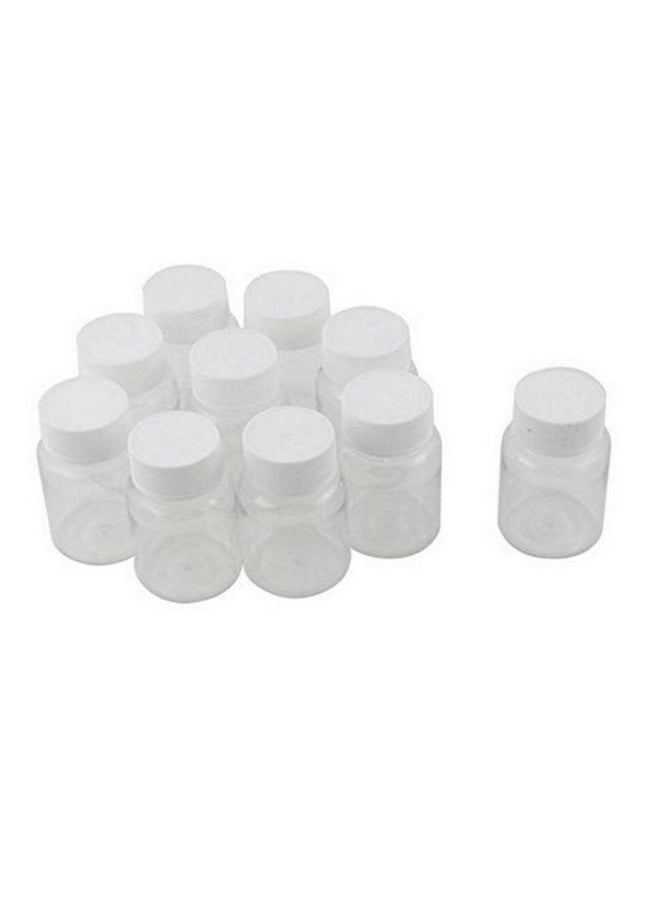 12 PCS 50 ML 1.7 OZ Plastic Plastic Clear Bottles Empty Container with White Screw Cap Solid Powder Case Refillable Storage Holder Sample Jar for Dispense Different Items