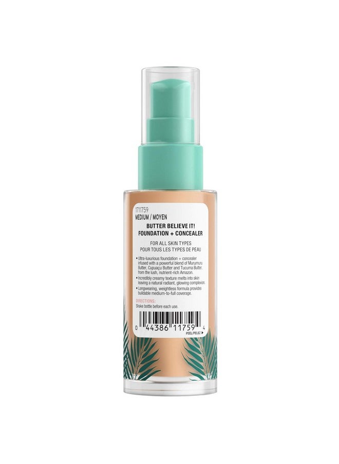 Physicians Formula Butter Believe It! Foundation + Concealer Medium | Dermatologist Tested, Clinicially Tested