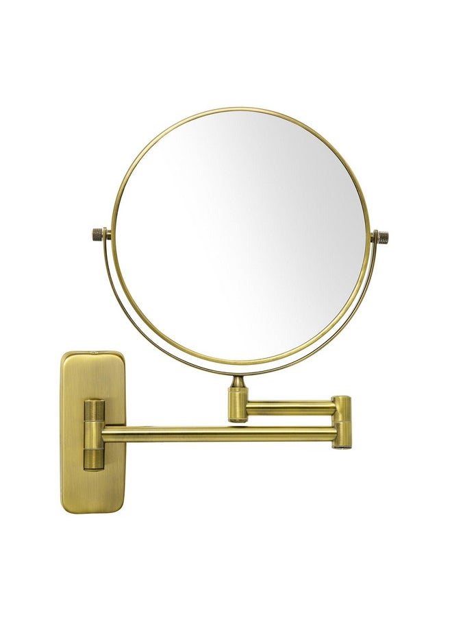 GURUN 8-Inch Double-Sided Wall Mount Makeup Mirrors with 10x Magnification Bathroom Mirror for Hotel Antique Satin Brass Finished M1406K(8in,10X)