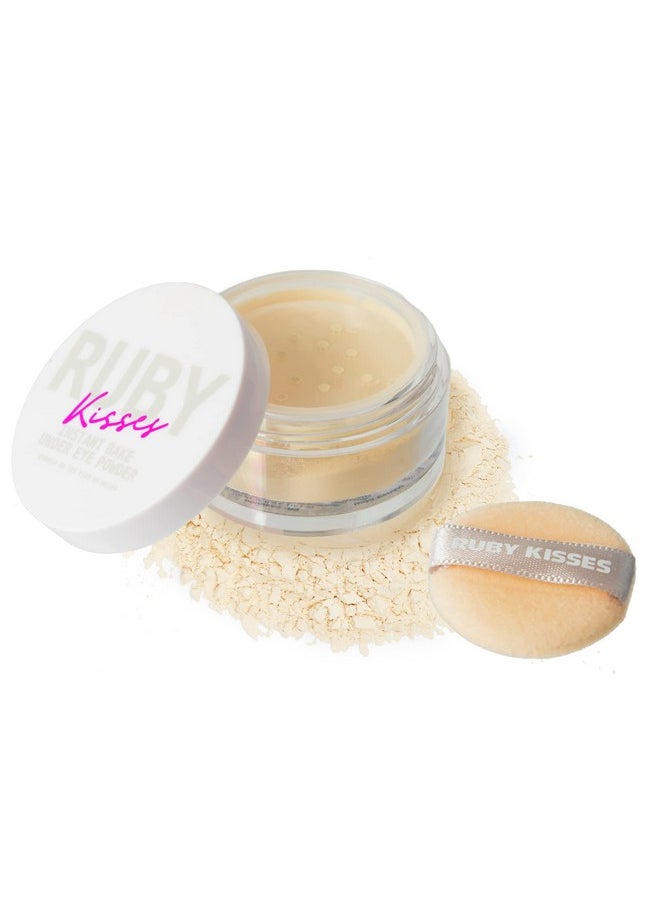 Ruby Kisses Instant Bake Undereye Powder - Vegan, Cruelty Free Powder for Brightening Eyes and Smudge-Free Makeup