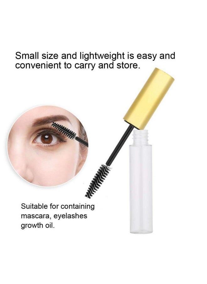 Comicfs 20 Pcs 4ml Transparent Reusable Empty Bottle Tube Container Makeup Vials Cosmetic Tool for Eyelash Growth Oil/Mascara with Rubber Inserts 8 Pcs Funnels (Gold)