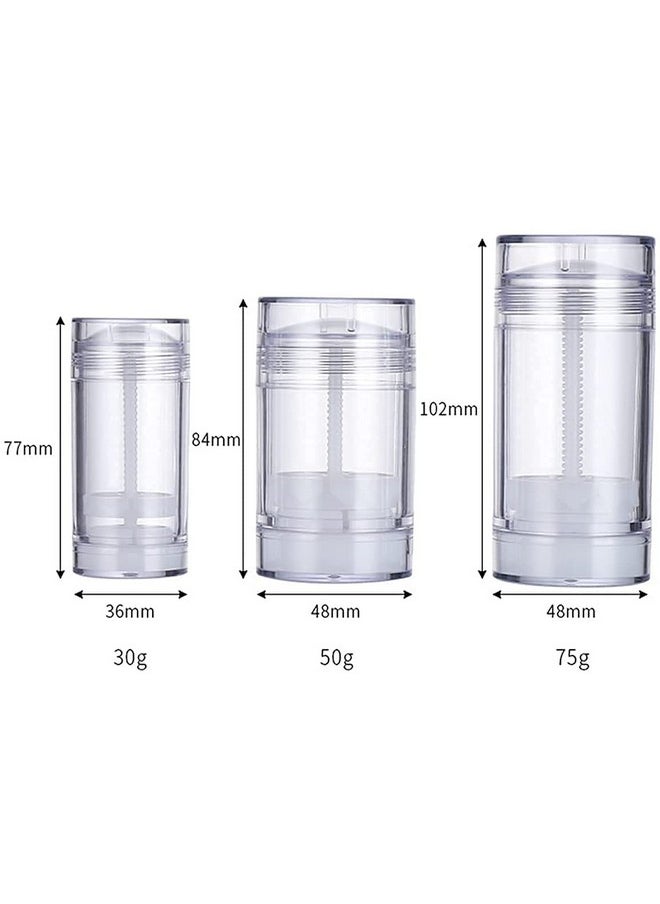 Healthcom 10 Pcs 30ml Plastic Deodorant Containers Round Lip Balm Tubes Twist-up Filling Stick 1 Oz Refillable Plastic Deodorant Bottles Cosmetic for DIY Deodorant Lipstick Crayon Chapstick(White)