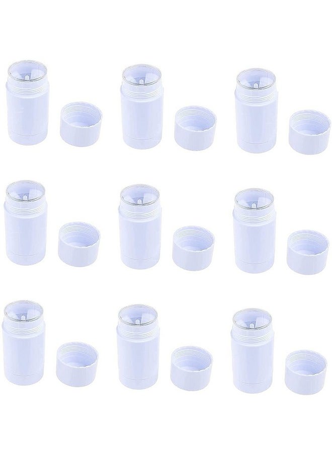 Healthcom 10 Pcs 30ml Plastic Deodorant Containers Round Lip Balm Tubes Twist-up Filling Stick 1 Oz Refillable Plastic Deodorant Bottles Cosmetic for DIY Deodorant Lipstick Crayon Chapstick(White)