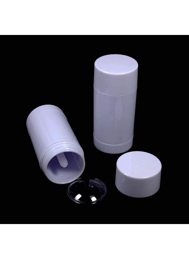 Healthcom 10 Pcs 30ml Plastic Deodorant Containers Round Lip Balm Tubes Twist-up Filling Stick 1 Oz Refillable Plastic Deodorant Bottles Cosmetic for DIY Deodorant Lipstick Crayon Chapstick(White)