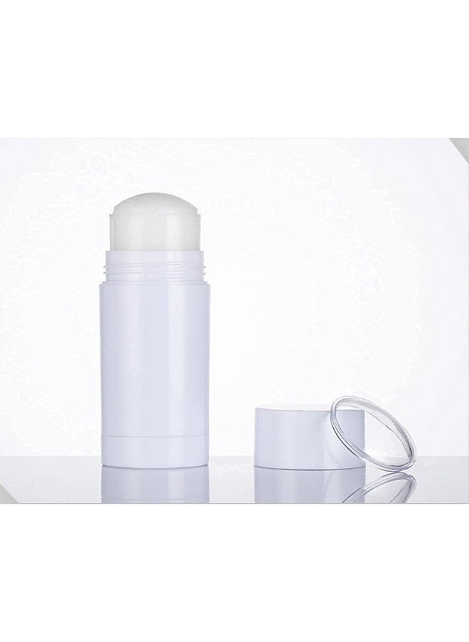 Healthcom 10 Pcs 30ml Plastic Deodorant Containers Round Lip Balm Tubes Twist-up Filling Stick 1 Oz Refillable Plastic Deodorant Bottles Cosmetic for DIY Deodorant Lipstick Crayon Chapstick(White)
