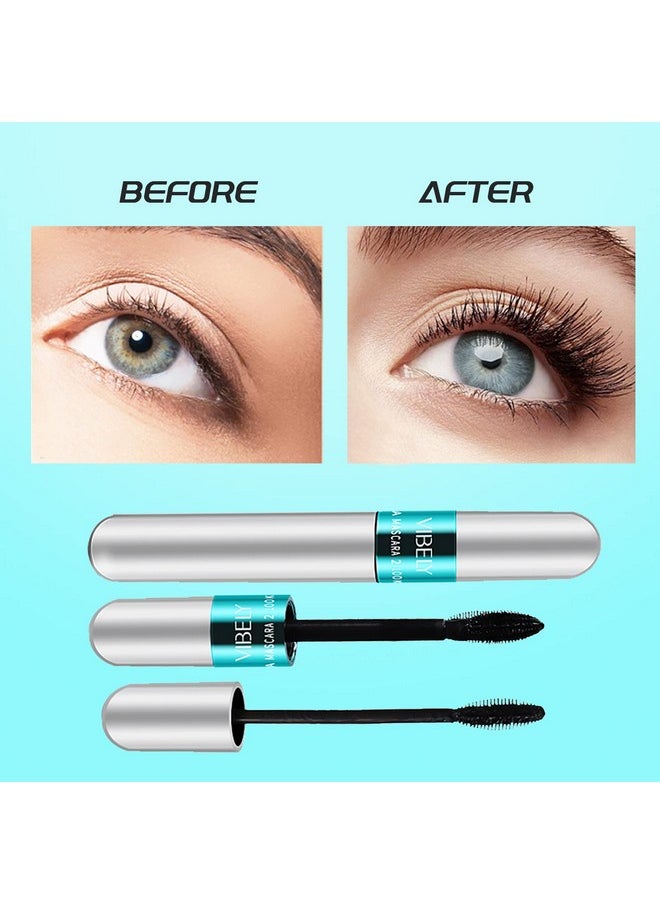 Vibely Mascara 5x Longer Waterproof, 2 in 1 4D Silk Fiber Lash Mascara, Lash Cosmetics Vibely Mascara 5x Longer Washable, Long-lasting Black Mascara for Natural Lengthening and Thickening (1pack)…