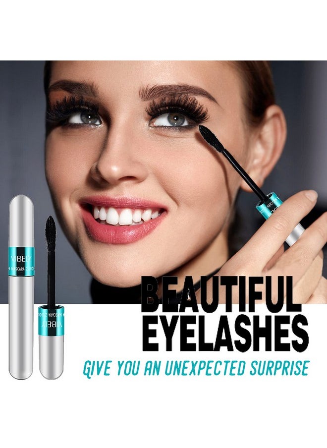 Vibely Mascara 5x Longer Waterproof, 2 in 1 4D Silk Fiber Lash Mascara, Lash Cosmetics Vibely Mascara 5x Longer Washable, Long-lasting Black Mascara for Natural Lengthening and Thickening (1pack)…