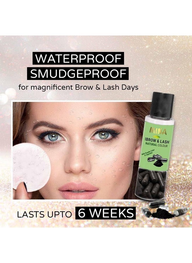 Mina ibrow & Lash Tint kit Medium Brown| Natural Spot coloring and Brow Tinting Kit Powder in Capsule, Water and Smudge Proof | Instant Brow dye, No Ammonia, No Lead