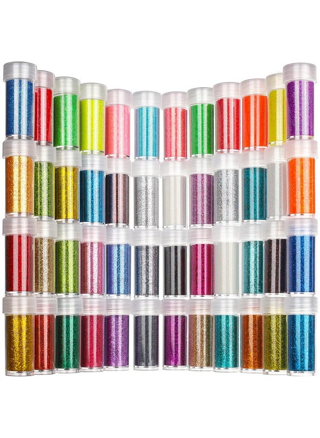 Teenitor 48 Colors Glitter Set, Fine Glitter for Resin, Arts and Craft Supplies Glitter, Festival Glitter Makeup Glitter, Cosmetic Glitter for Body Nail Face Hair Eyeshadow Lip Gloss Making