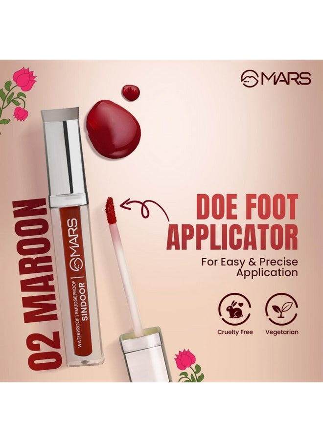 MARS Riwaj Liquid Sindoor | Smudge Proof & Long Lasting | Water Resistance & Quick Drying | Irritation Free | Rich Pigmentation (7ml) (Maroon)