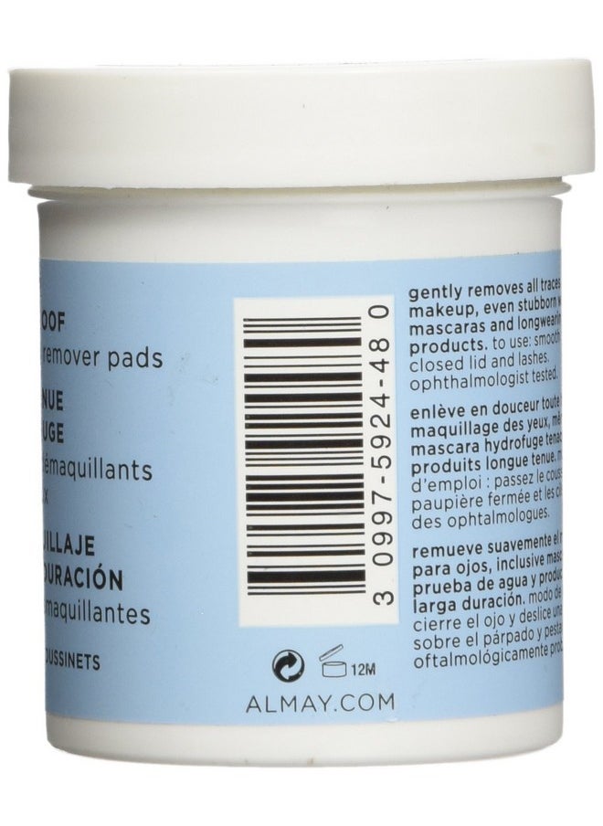 Almay Longwear and Waterproof Eye Makeup Remover Pads, 80 Count